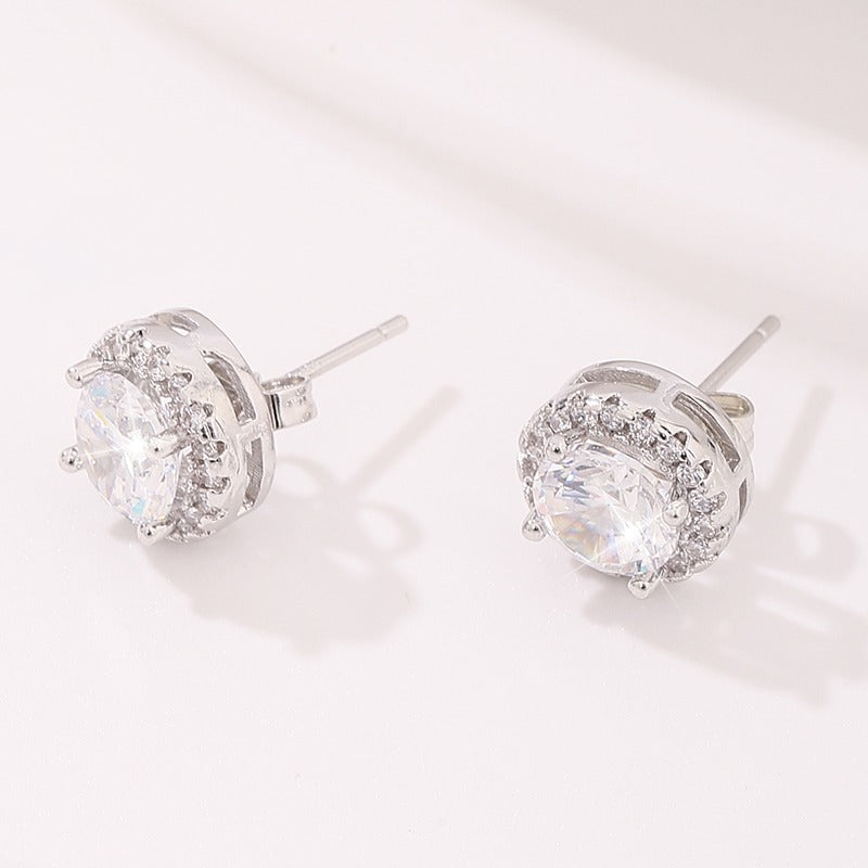 Shiny Round CZ Studs